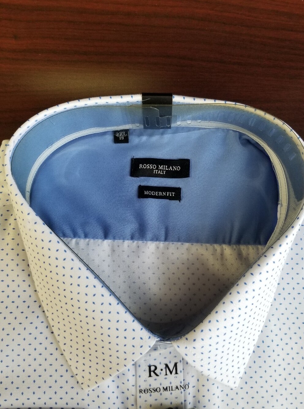 White Micro-Dot Modern Fit Dress Shirt - Picture 2 of 5